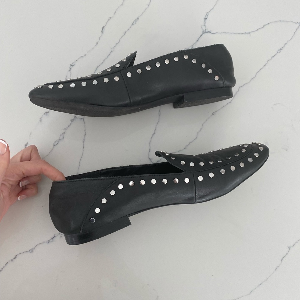 Bleechers and bond Arianna studded leather loafers slip on size 10 - Picture 4 of 12